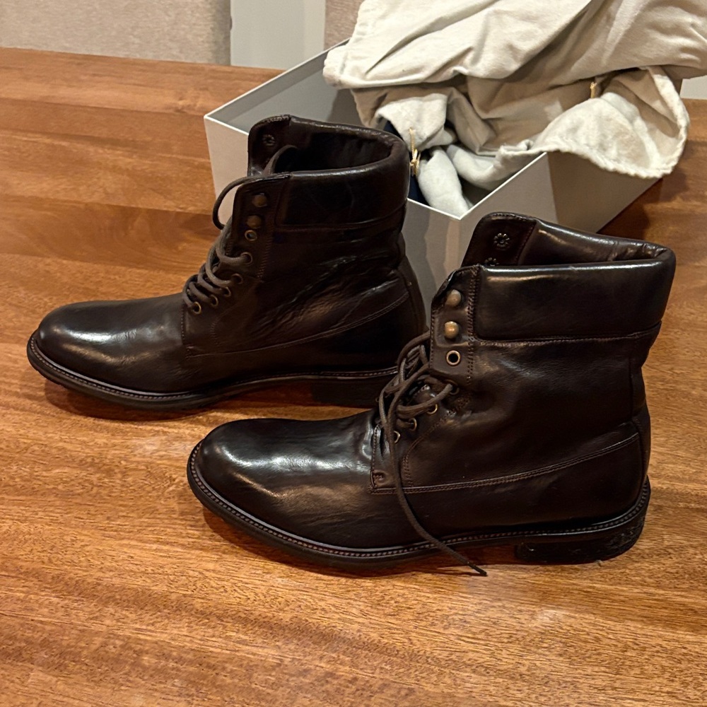 Johnston & Murphy Men's Lofting Shearling Boot Darl Brown Calfskin size 11 NEW